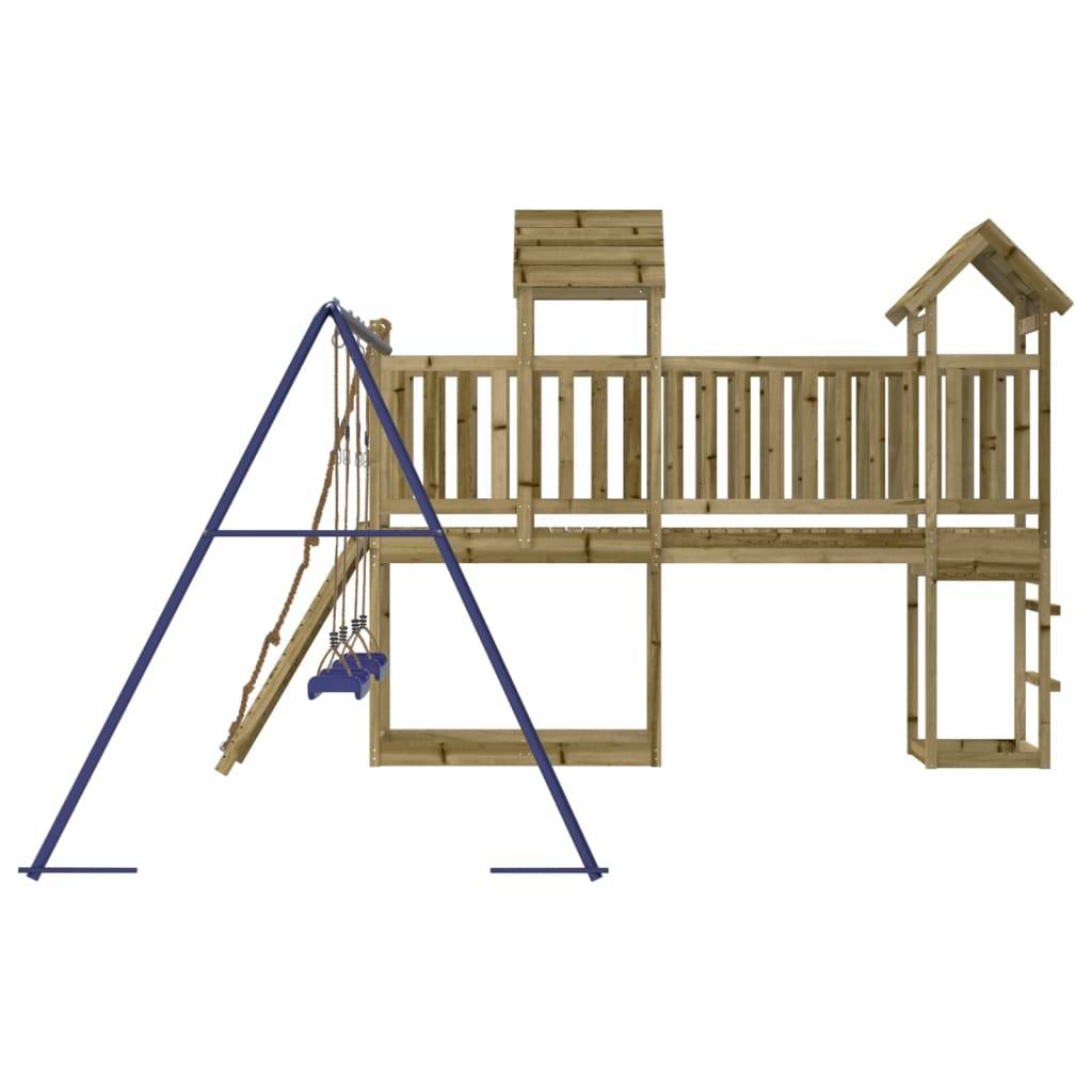 Helloshop26 - Aire de jeux d'extérieur balançoires toboggan portiques robuste jeux jardin 314 x 339 x 214 cm bois de pin imprégné - Imagen 4
