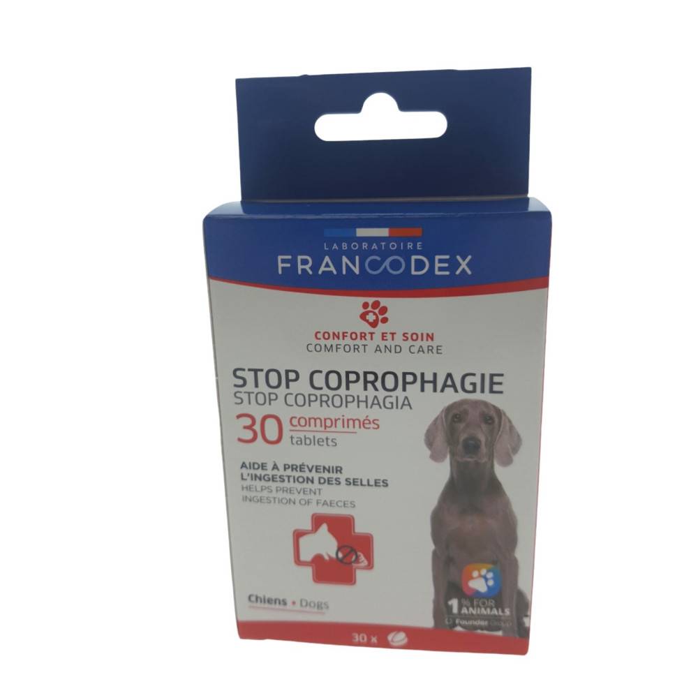 Francodex - Stop coprofagia (ingestión de heces) 30 comprimidos para perro - Imagen 1
