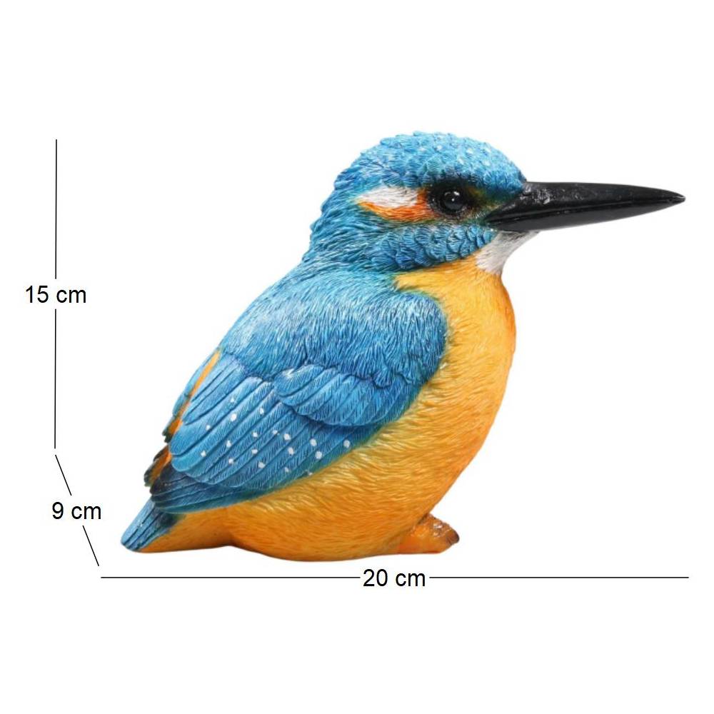 Farmwood Animals - Oiseau martin pêcheur en résine 20 x 9 0x 15 cm - Imagen 4