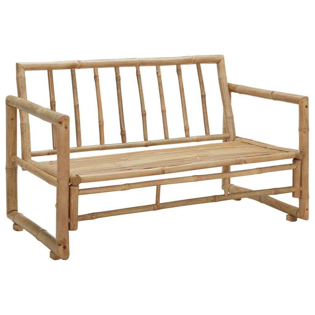 Helloshop26 - Banc de jardin meuble de patio d'extérieur terrasse avec coussins 115 x 65 x 71 cm bambou - Imagen 5