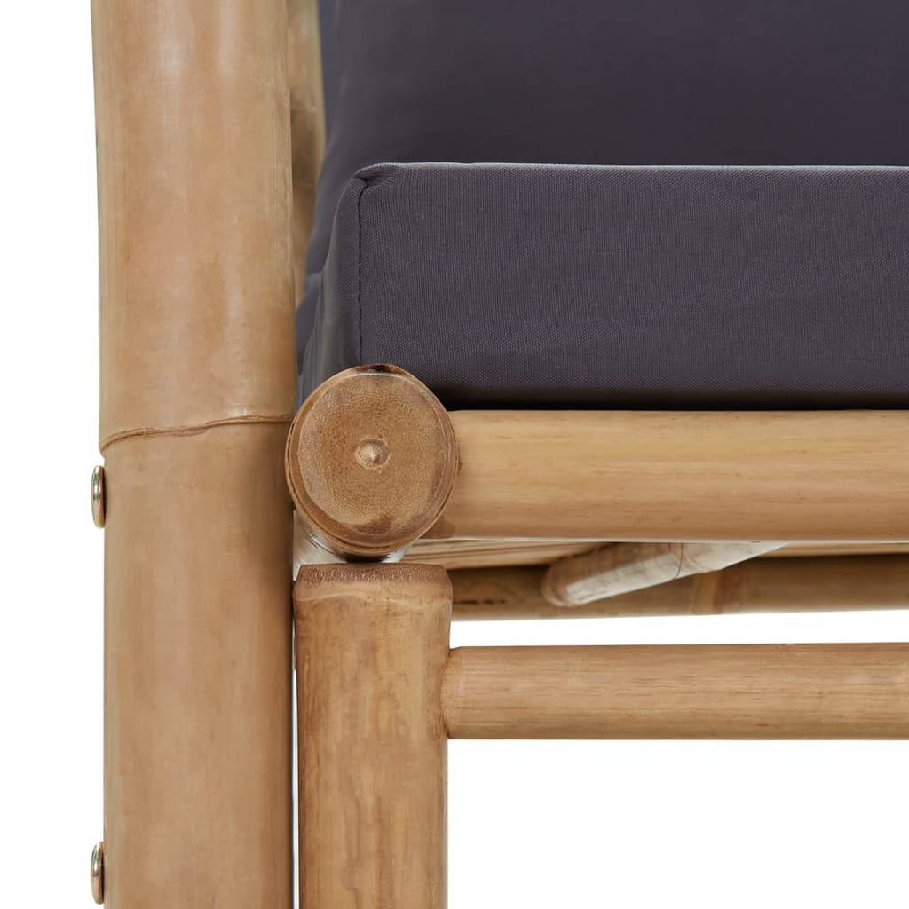 Helloshop26 - Banc de jardin meuble de patio d'extérieur terrasse avec coussins 115 x 65 x 71 cm bambou - Imagen 6