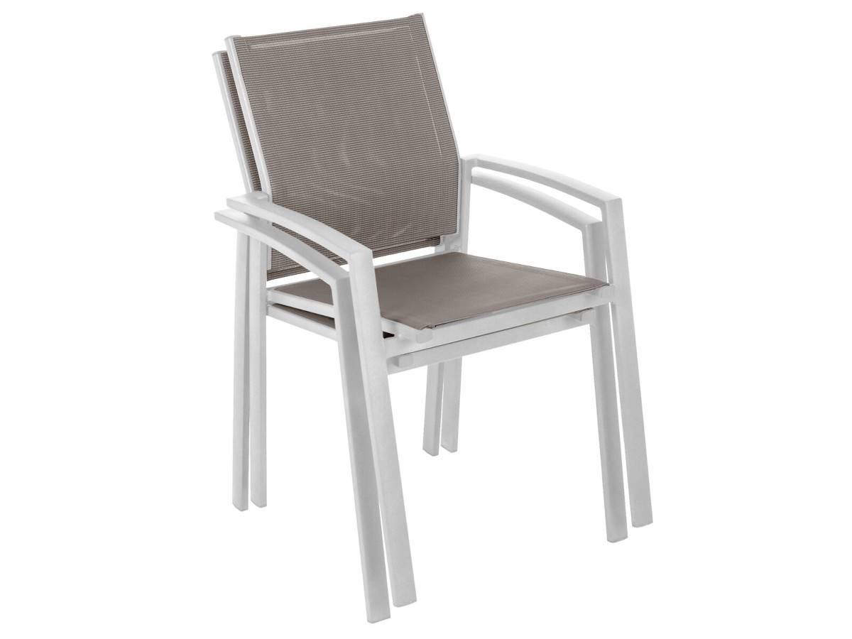 Hesperide - Lot de 4 fauteuils de jardin Axiome Noisette et Blanc - Hespéride - Imagen 3