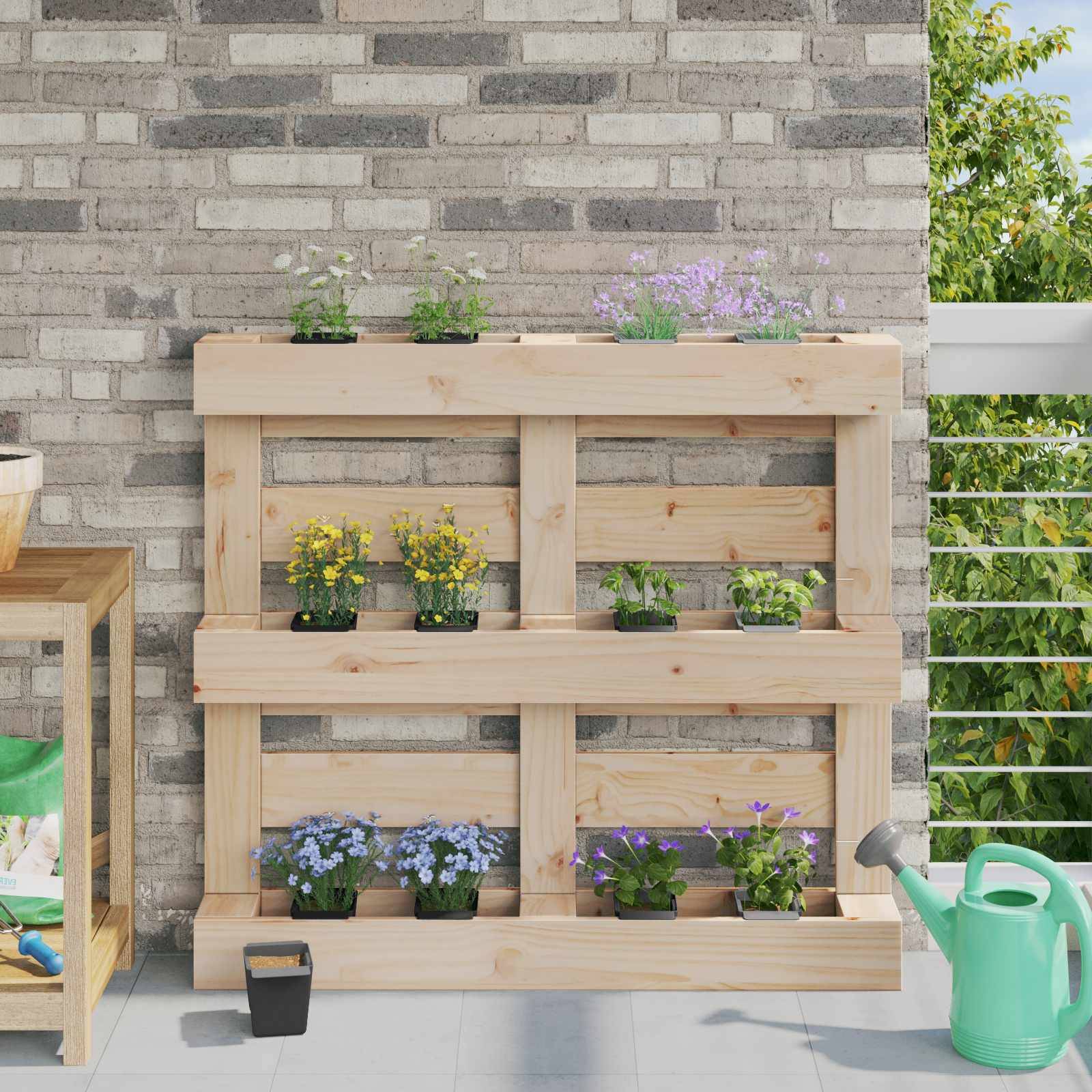 Lot de 24 jardinières pour palettes polypropylène noir 13.5 x 9 x 9.5 cm - PANGIVO - Image 1