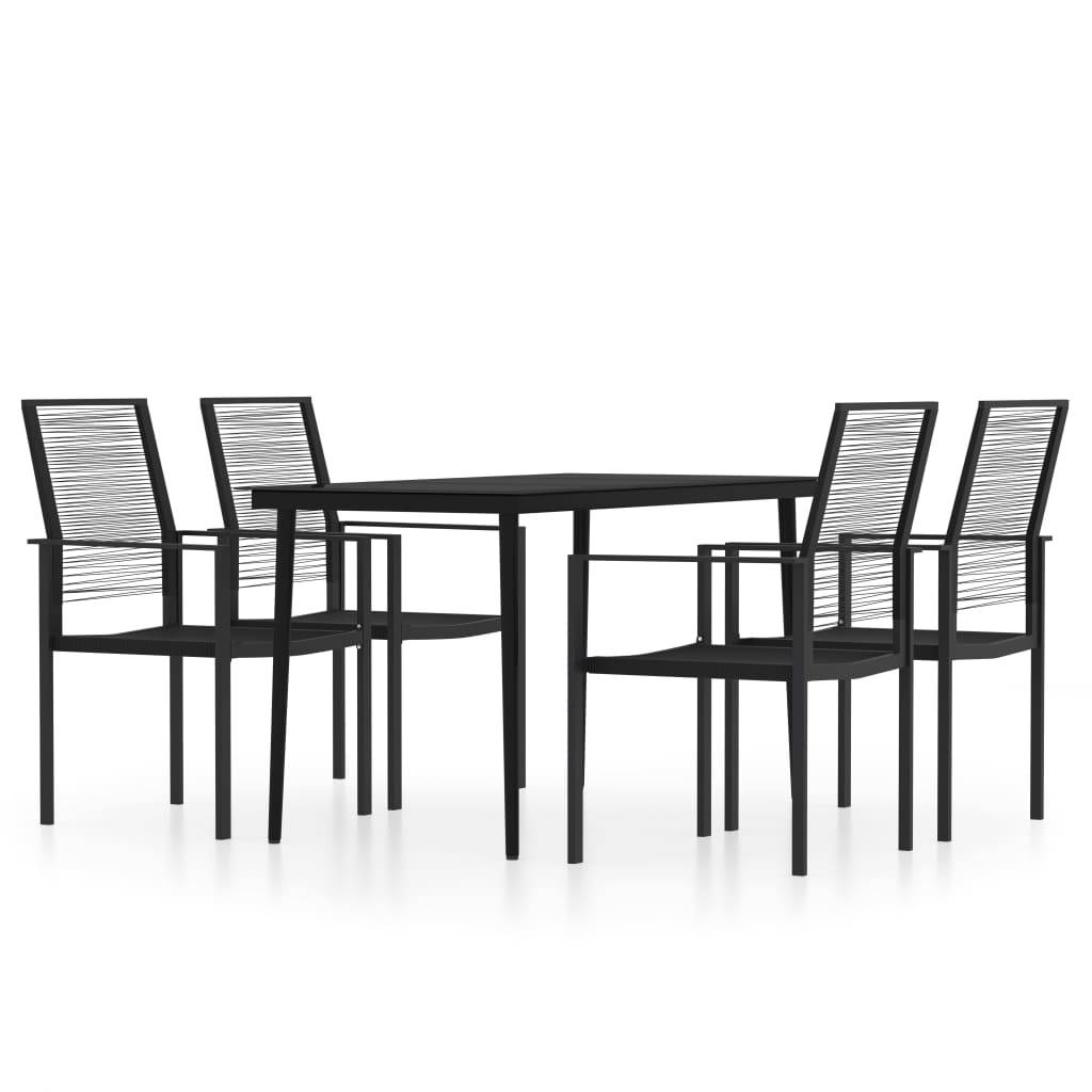 Ensemble Jardin 4P 140cm Rotin Creux PVC et Acier Noir – ComfortXL Outdoor Living - Image 2