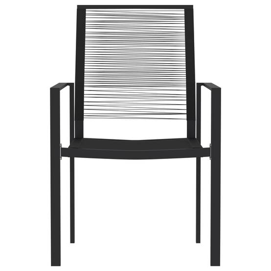 Ensemble Jardin 4P 140cm Rotin Creux PVC et Acier Noir – ComfortXL Outdoor Living - Image 4