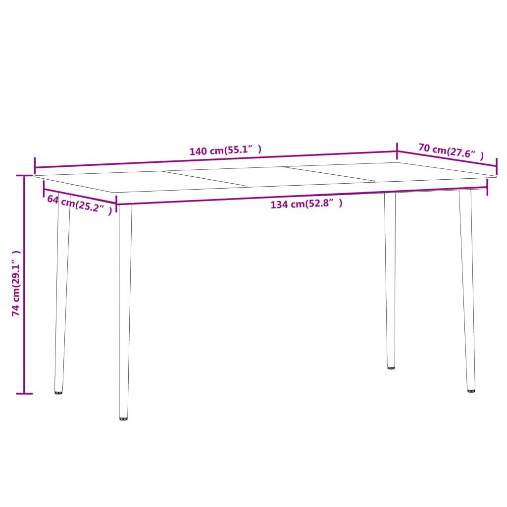 Ensemble Jardin 4P 140cm Rotin Creux PVC et Acier Noir – ComfortXL Outdoor Living - Image 8