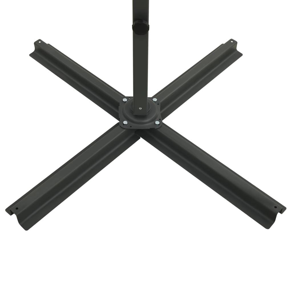 Helloshop26 - Parasol meuble de jardin déporté avec mât et lumières led 250 cm taupe - Imagen 9