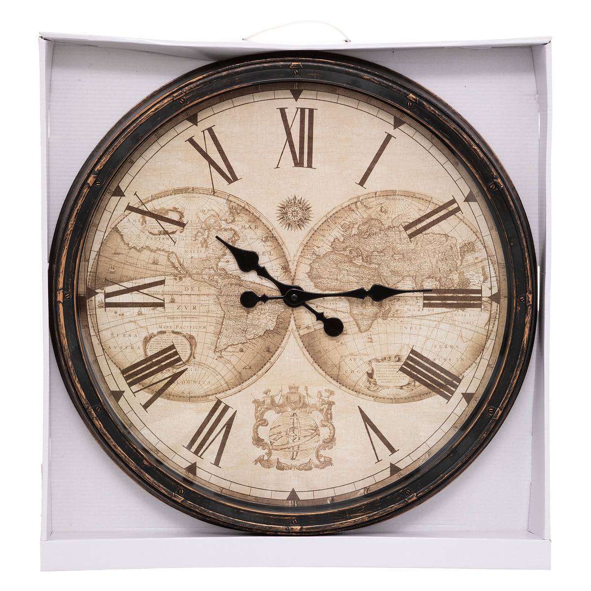 Atmosphera - Horloge monde "Tomy" noir D52cm - Atmosphera Créateur d'intérieur - Imagen 2