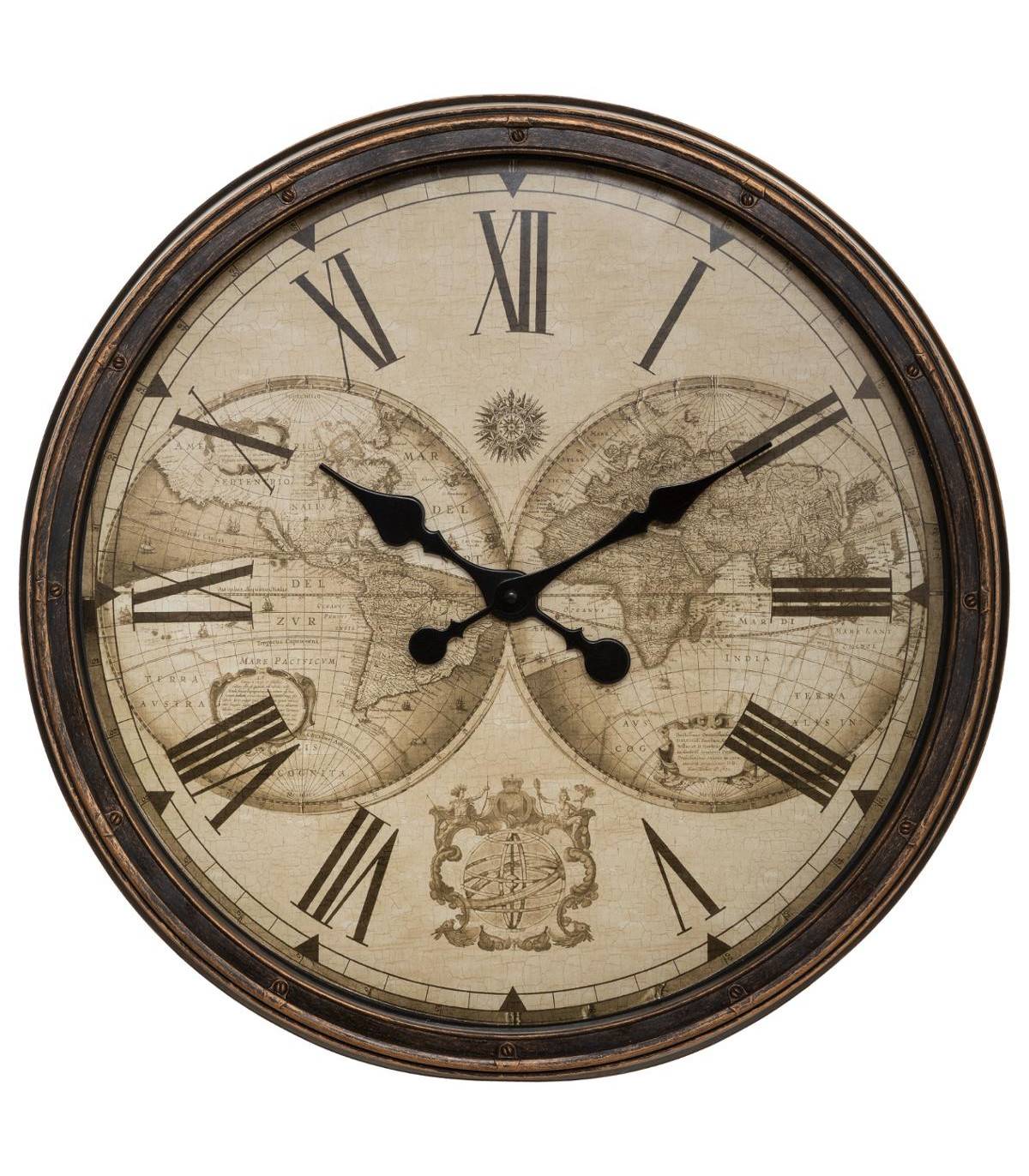 Pendule murale silencieuse déco Monde D 51 cm - Image 1