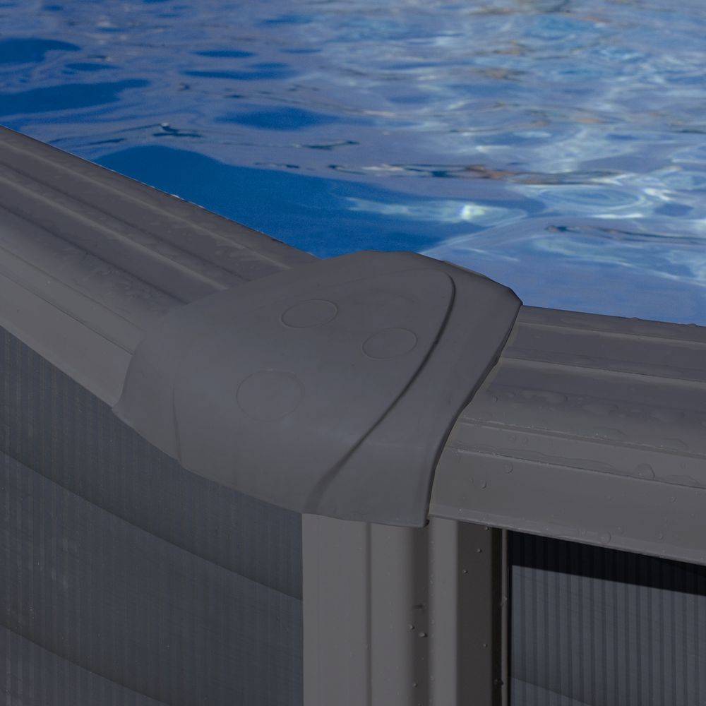 Gre Pools - Piscine ronde acier Ø3,70m x H: 1,22m - Gris anthracite - Filtration à sable Gre Pools - Image 3