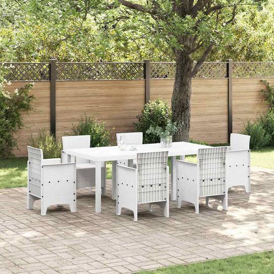 Table de jardin polyrotin blanc 200 x 100 x 73 cm - PANGIVO - Image 1