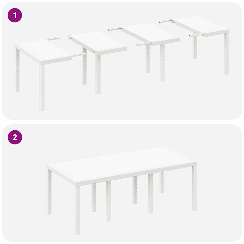 Table de jardin polyrotin blanc 200 x 100 x 73 cm - PANGIVO - Image 7