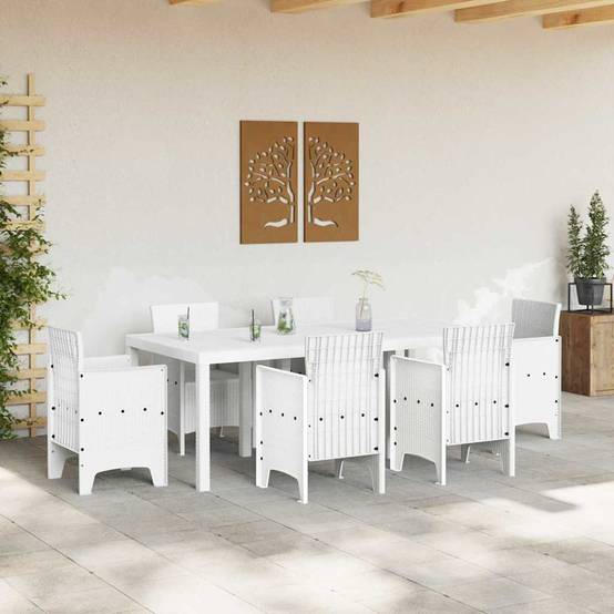 Table de jardin polyrotin blanc 200 x 100 x 73 cm - PANGIVO - Image 3