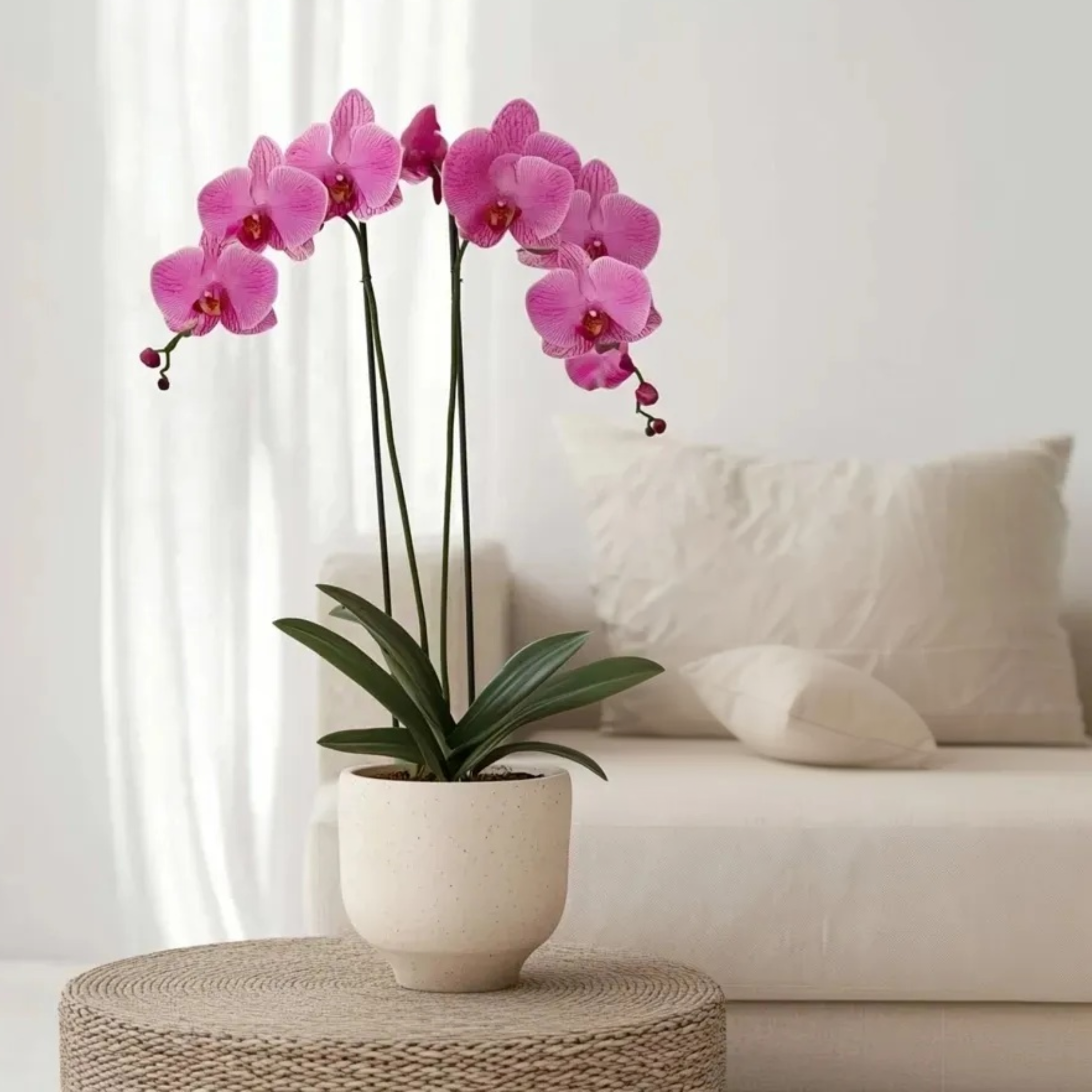 Orchidée papillon - Phalaenopsis - Hauteur 50-60cm - ⌀12cm - Image 2