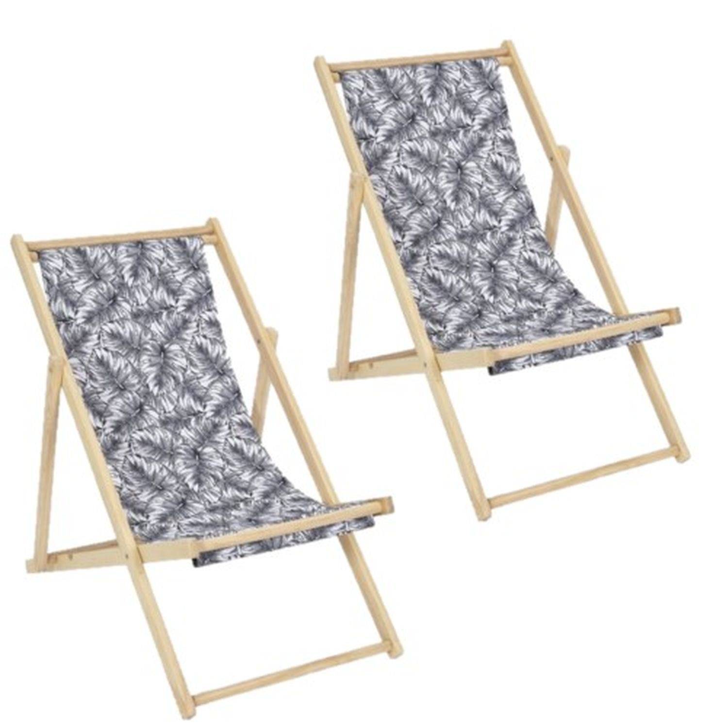 Sans Marque - Lot de 2 chiliennes Natural Wild - Blanc et Noir - Toilinux - Imagen 1
