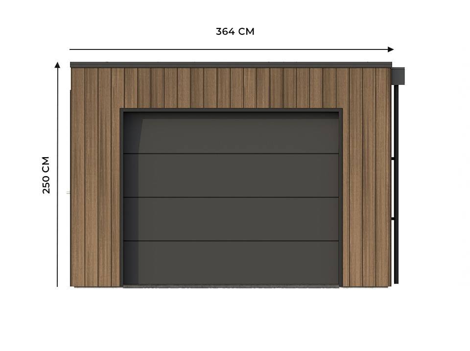 Garage Composite SILVERSTONE - Bardage Couleur Teck / Teak - Surface : 20m2 - Porte Sectionnelle Motorisée - 2 télécommandes - Imagen 5