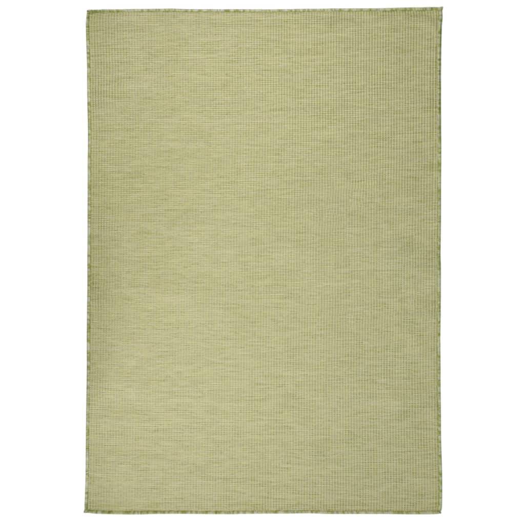 Grand Tapis de Terrasse Tissage Plat en PP Intérieur Extérieur Résistant Vert 160x230 cm – ComfortXL Outdoor Living - Image 1