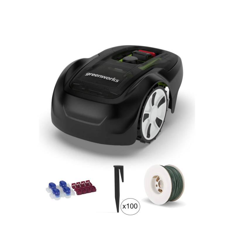 Greenworks - Pack robot tondeuse Optimow 7 GREENWORKS - pour 750m2 - 100m fil, 100 piquets et connecteurs - Image 1