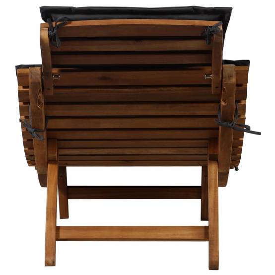 2 pcs Chaises longue | Transat | Bain de soleils et coussins Gris foncé Bois massif acacia - Image 5