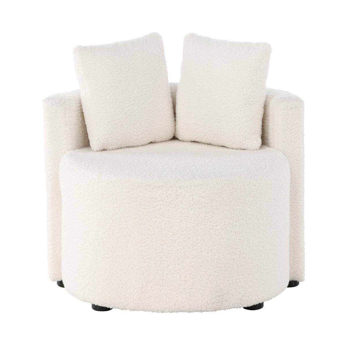 Fauteuil Enfant en Bouclette "Kelso" 59cm Blanc - Image 1