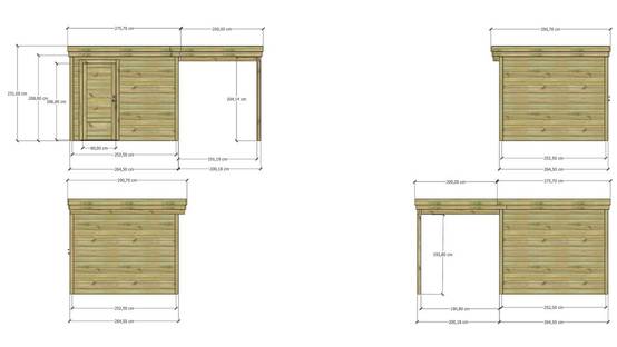 ABRI DE JARDIN bois autoclave 27mm - 4,64x2,64m / 12m2 - Bac acier - Abri Français - Image 4