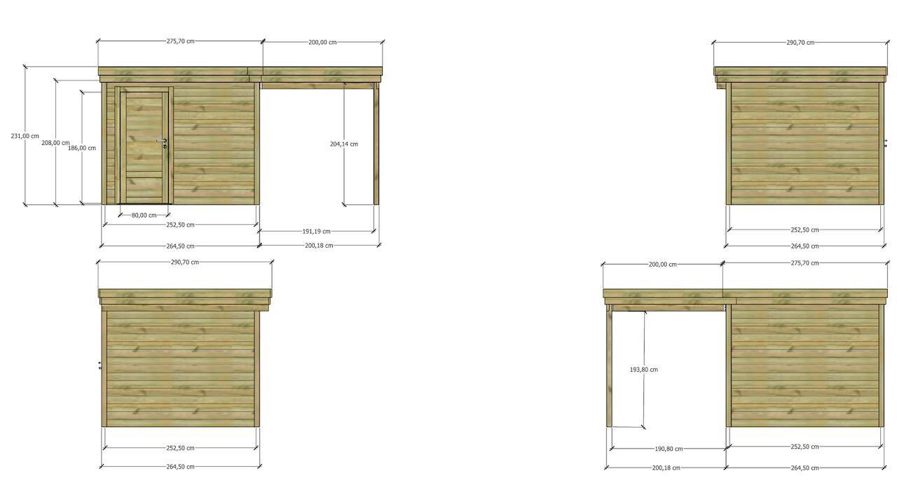 ABRI DE JARDIN bois  autoclave 27mm - 4,64x2,64m / 12m2 - Bac acier - Abri Français - Image 4