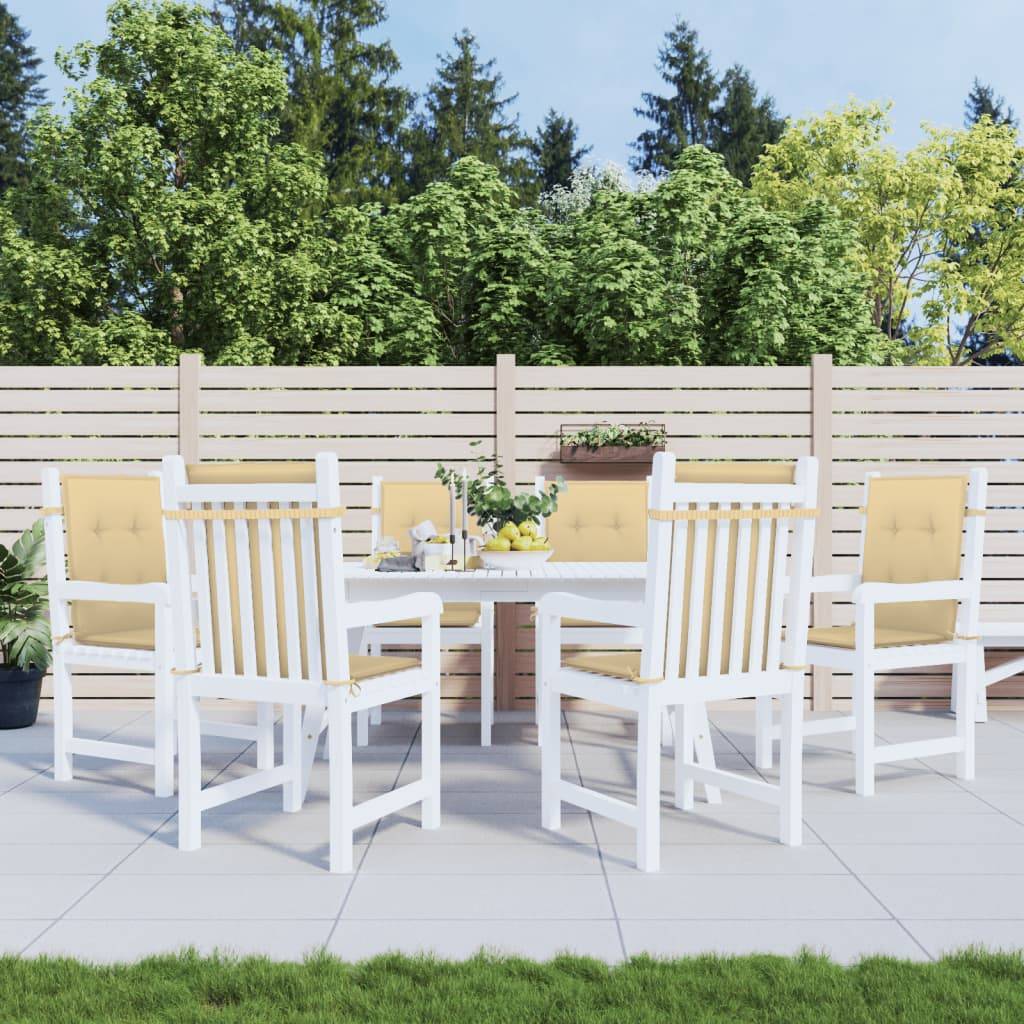 ComfortXL - Lot de 6 Coussins Dossier Bas Tissu Polyester Anti-glisse pour Chaise de Jardin Beige Mélangé 100x50cm – ComfortXL Outdoor Living - Image 4