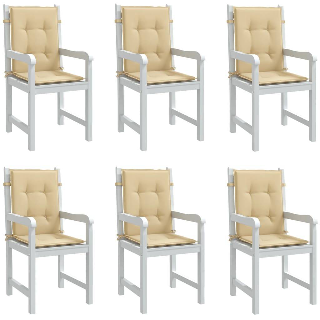 ComfortXL - Lot de 6 Coussins Dossier Bas Tissu Polyester Anti-glisse pour Chaise de Jardin Beige Mélangé 100x50cm – ComfortXL Outdoor Living - Image 1