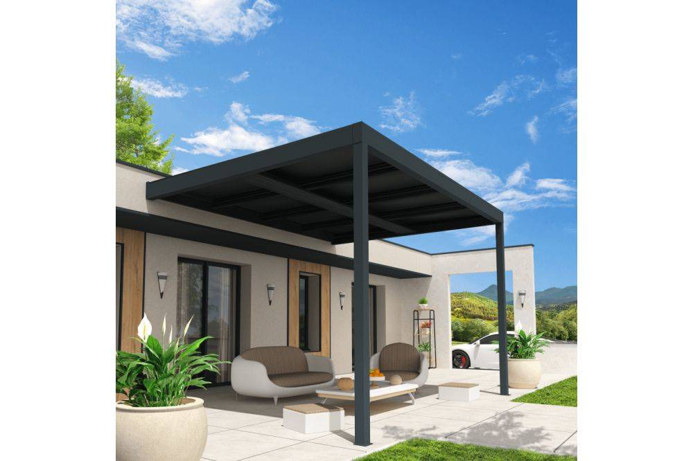 Ombrazur - Pergola solaire ACTIVE Gris anthracite 3,496x3,999m - Imagen 2