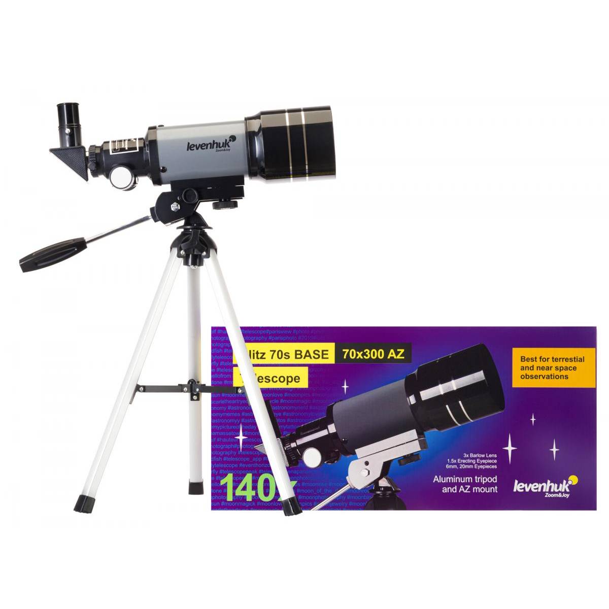 Télescope Réfracteur Levenhuk Blitz 70S - Compact et Idéal pour les Observations Astronomiques - Image 2