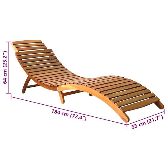 Transat Chaise Longue Bois Acacia Piscine Balcon Coussin Taupe - ComfortXL Outdoor Living - Image 9