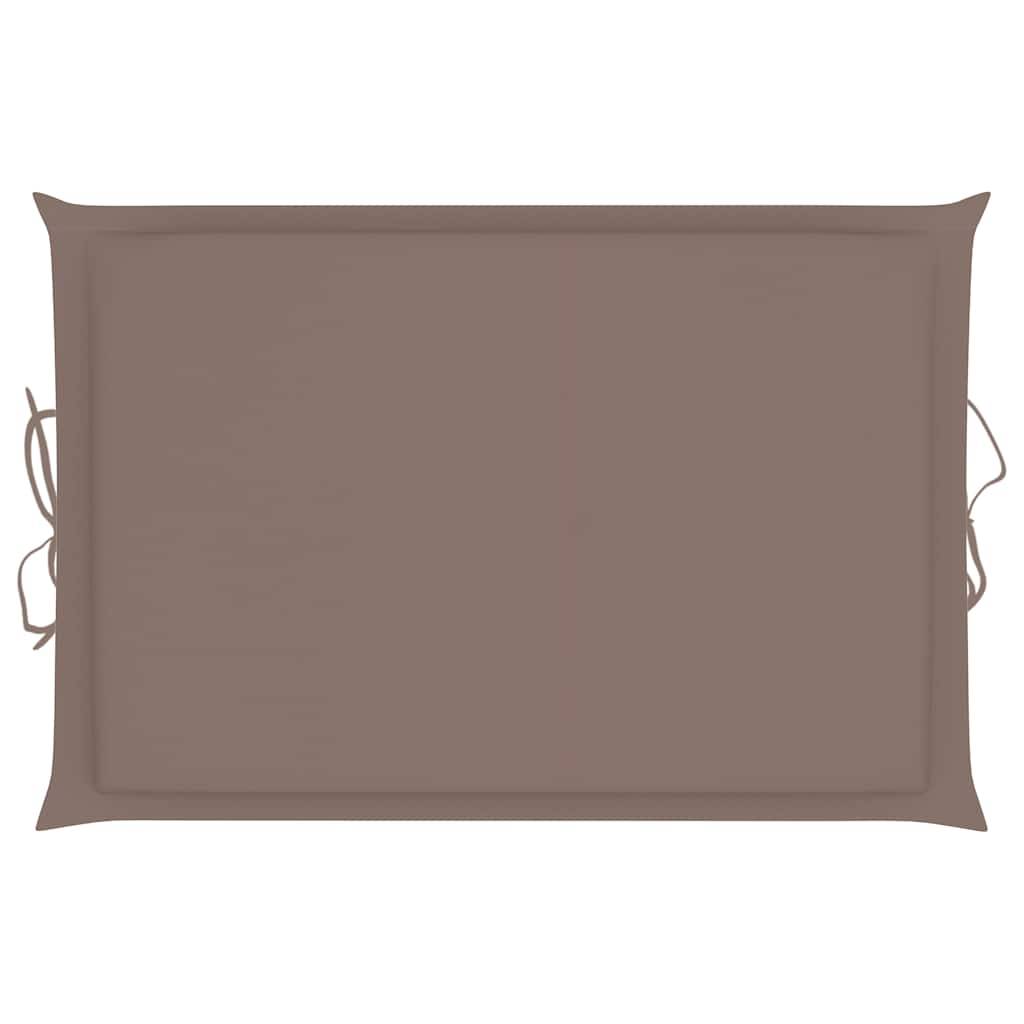 Transat Chaise Longue Bois Acacia Piscine Balcon Coussin Taupe - ComfortXL Outdoor Living - Image 6