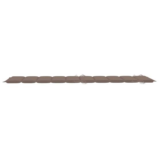Transat Chaise Longue Bois Acacia Piscine Balcon Coussin Taupe - ComfortXL Outdoor Living - Image 5
