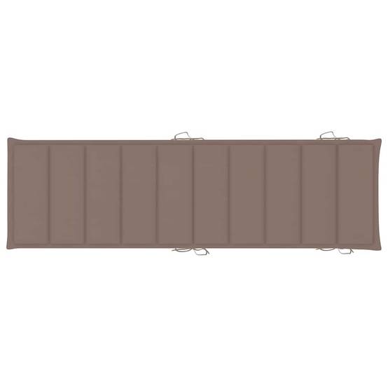 Transat Chaise Longue Bois Acacia Piscine Balcon Coussin Taupe - ComfortXL Outdoor Living - Image 4