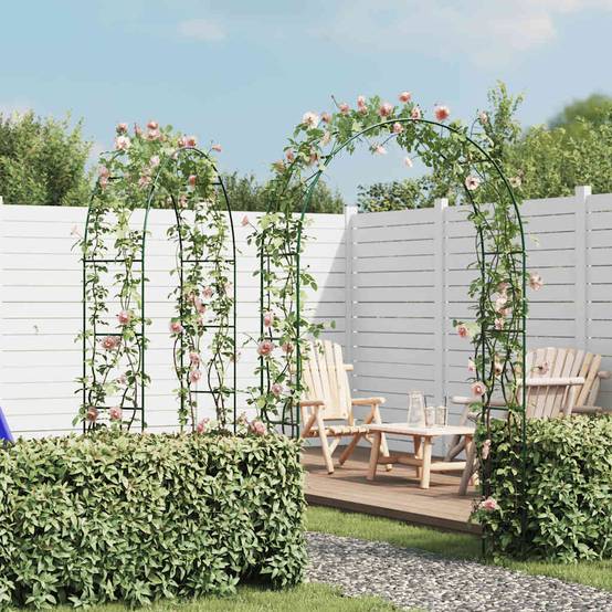 Lot 2 Arches de Jardin Fer pour Rosiers et Vignes Support Robuste Vert - ComfortXL Outdoor Living - Image 1