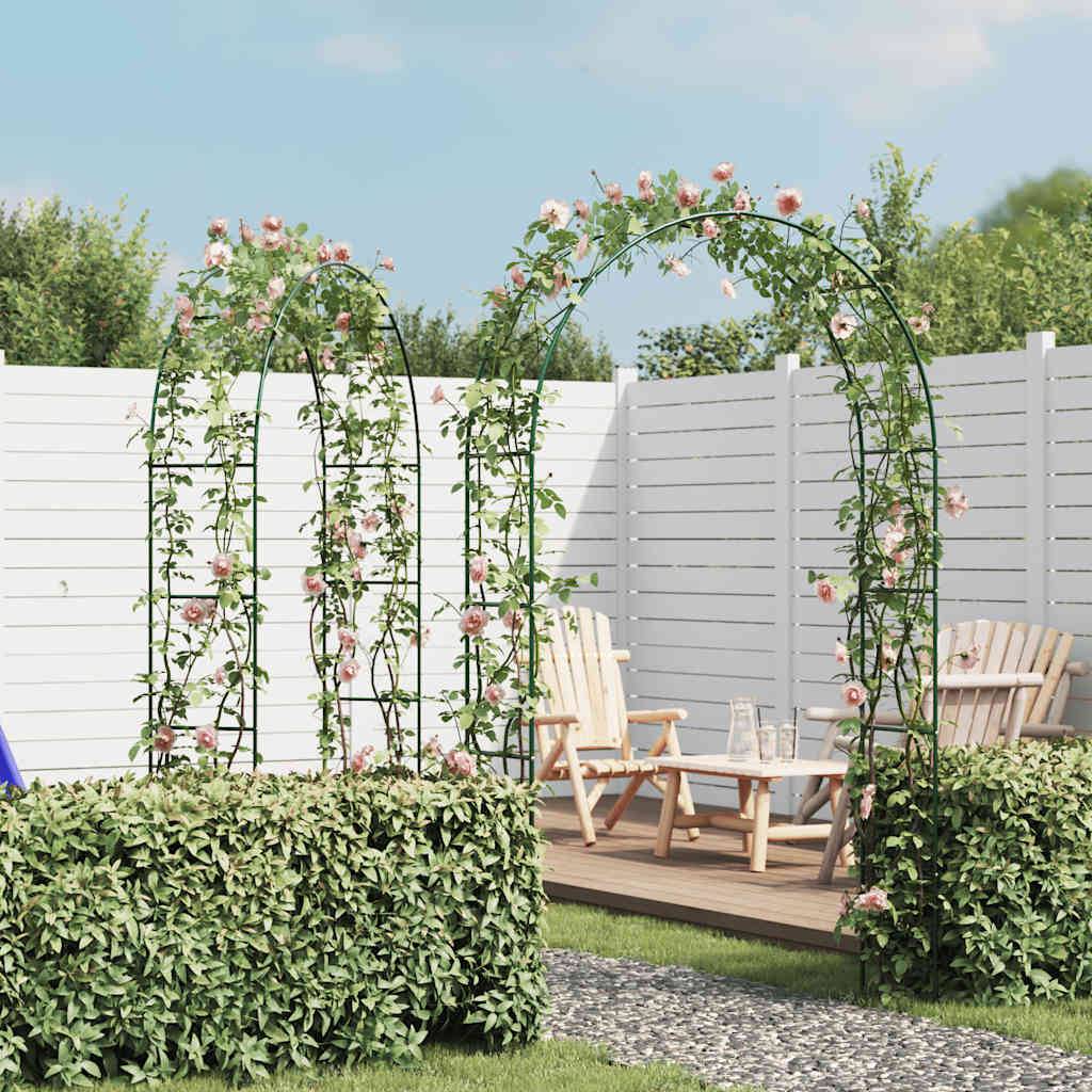 Lot 2 Arches de Jardin Fer pour Rosiers et Vignes Support Robuste Vert - ComfortXL Outdoor Living - Image 1