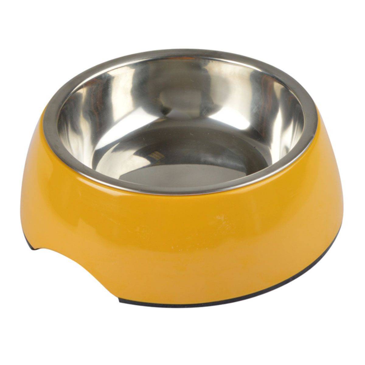 Love Story - Gamelle pour Chien & Chat "Bol Inox" 14cm Moutarde - Image 1