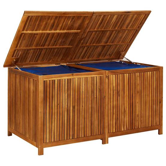 Boîte de rangement jardin bois d'acacia naturel 150 x 80 x 75 cm - PANGIVO - Image 7