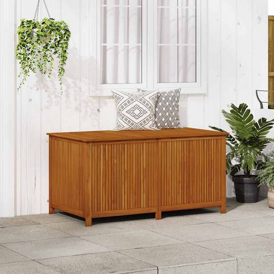 Boîte de rangement jardin bois d'acacia naturel 150 x 80 x 75 cm - PANGIVO - Image 1