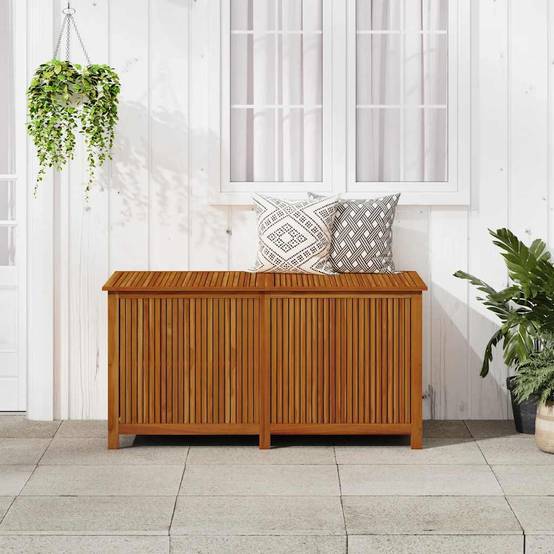 Boîte de rangement jardin bois d'acacia naturel 150 x 80 x 75 cm - PANGIVO - Image 3