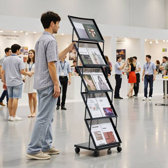 VEVOR Présentoir à brochures pliable et mobile 5 niveaux sur pied pour magazines - Image 8