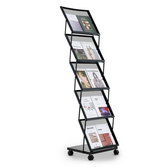 VEVOR Présentoir à brochures pliable et mobile 5 niveaux sur pied pour magazines - Image 1