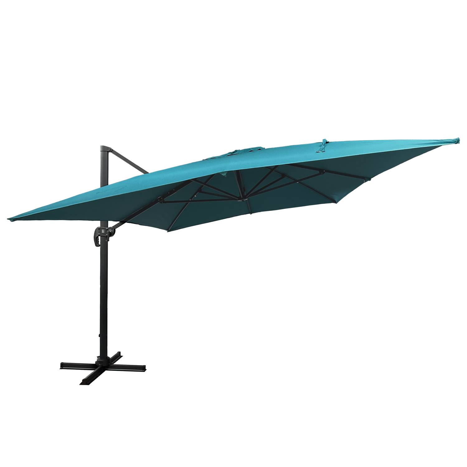 Happy Garden - Parasol déporté MOLOKAI rectangulaire 3x4m bleu + housse - HAPPY GARDEN - Imagen 3