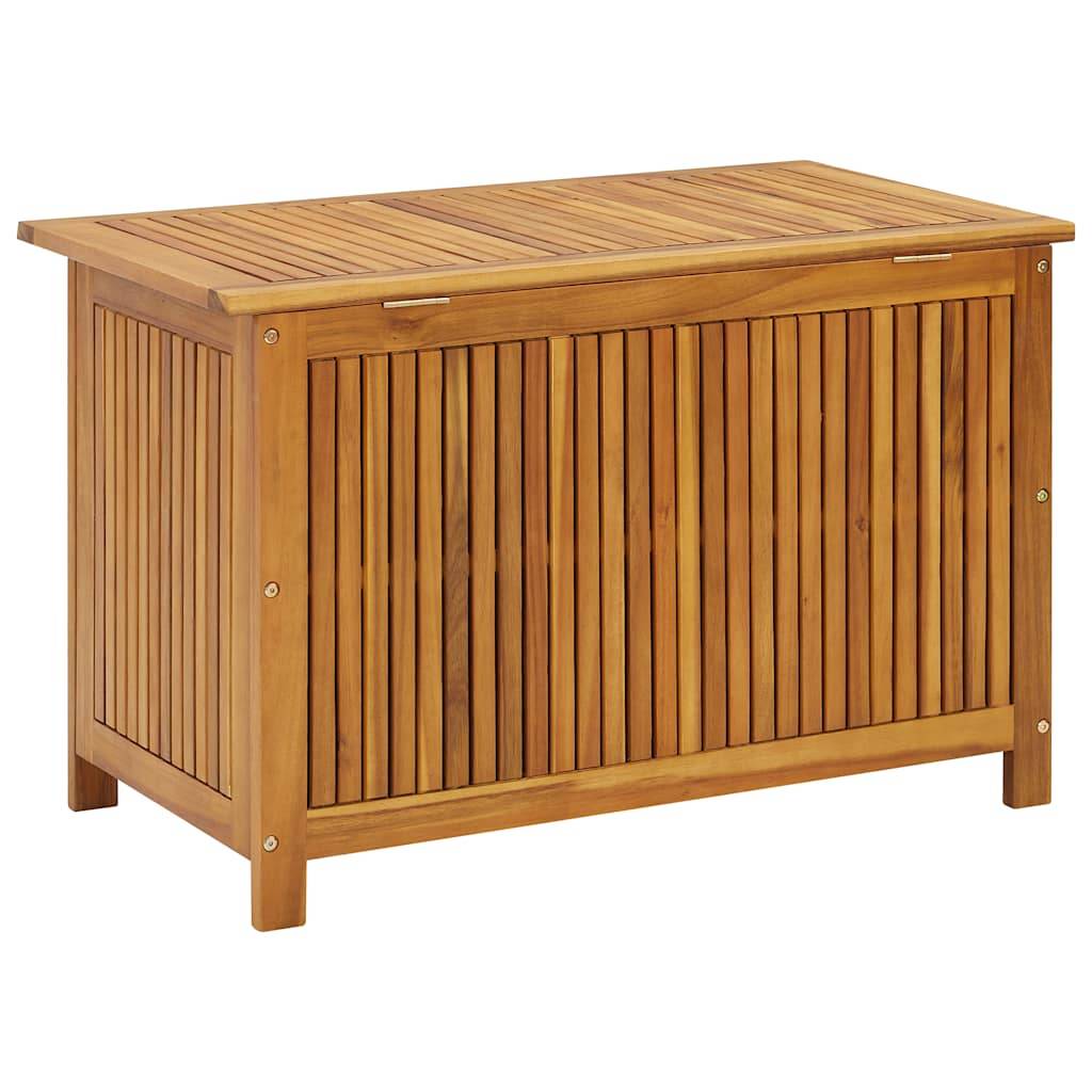 Coffre de rangement de jardin bois d'acacia naturel 90 x 50 x 58 cm - PANGIVO - Image 6