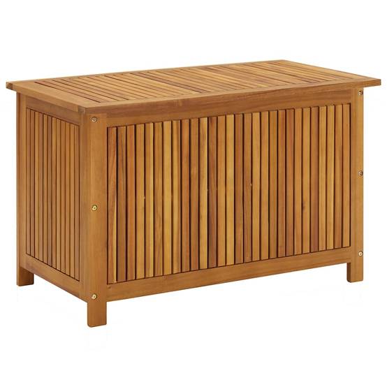 Coffre de rangement de jardin bois d'acacia naturel 90 x 50 x 58 cm - PANGIVO - Image 2