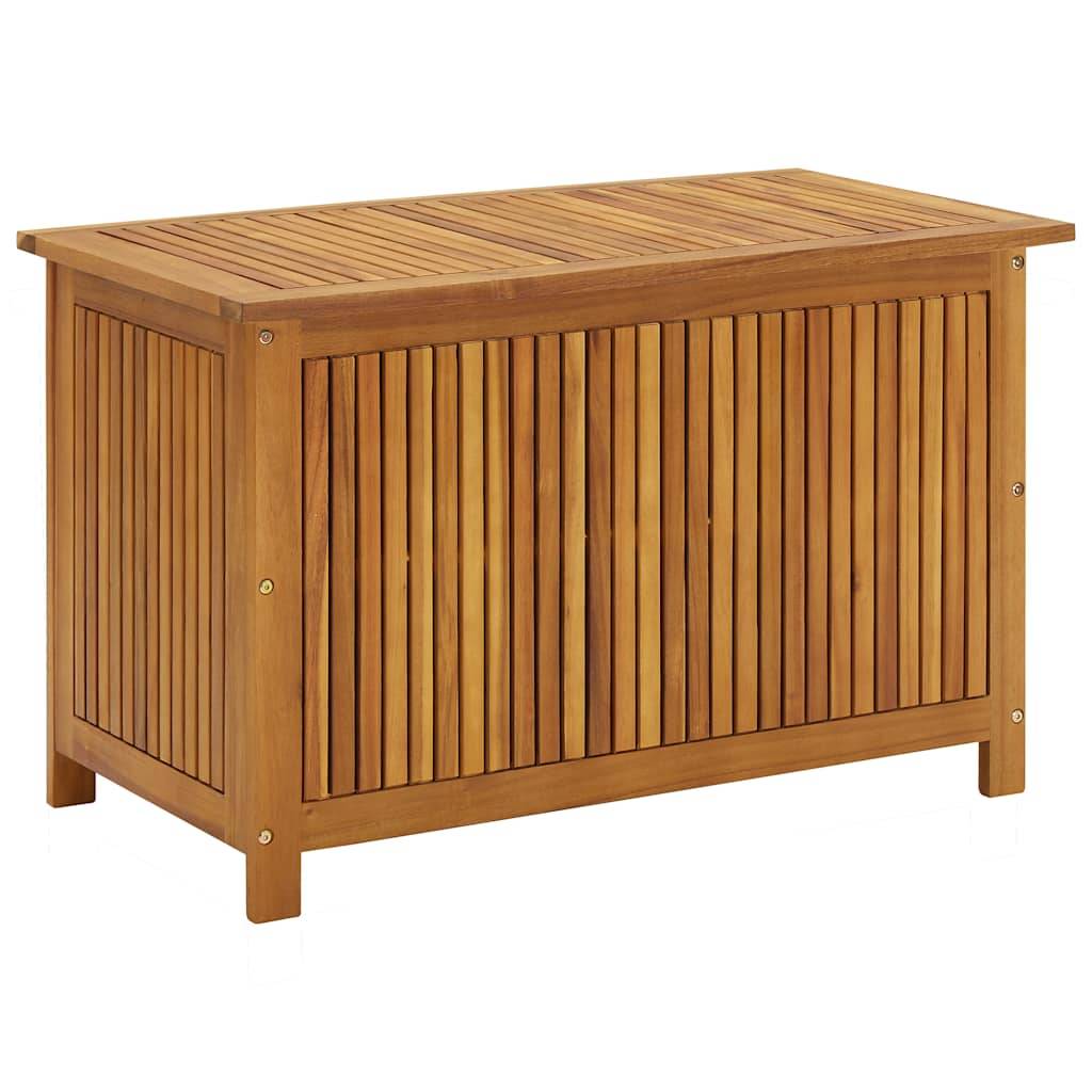 Coffre de rangement de jardin bois d'acacia naturel 90 x 50 x 58 cm - PANGIVO - Image 2