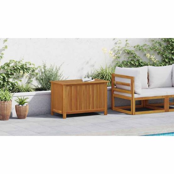 Coffre de rangement de jardin bois d'acacia naturel 90 x 50 x 58 cm - PANGIVO - Image 3
