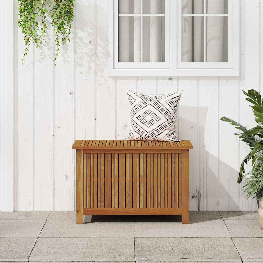 Coffre de rangement de jardin bois d'acacia naturel 90 x 50 x 58 cm - PANGIVO - Image 1