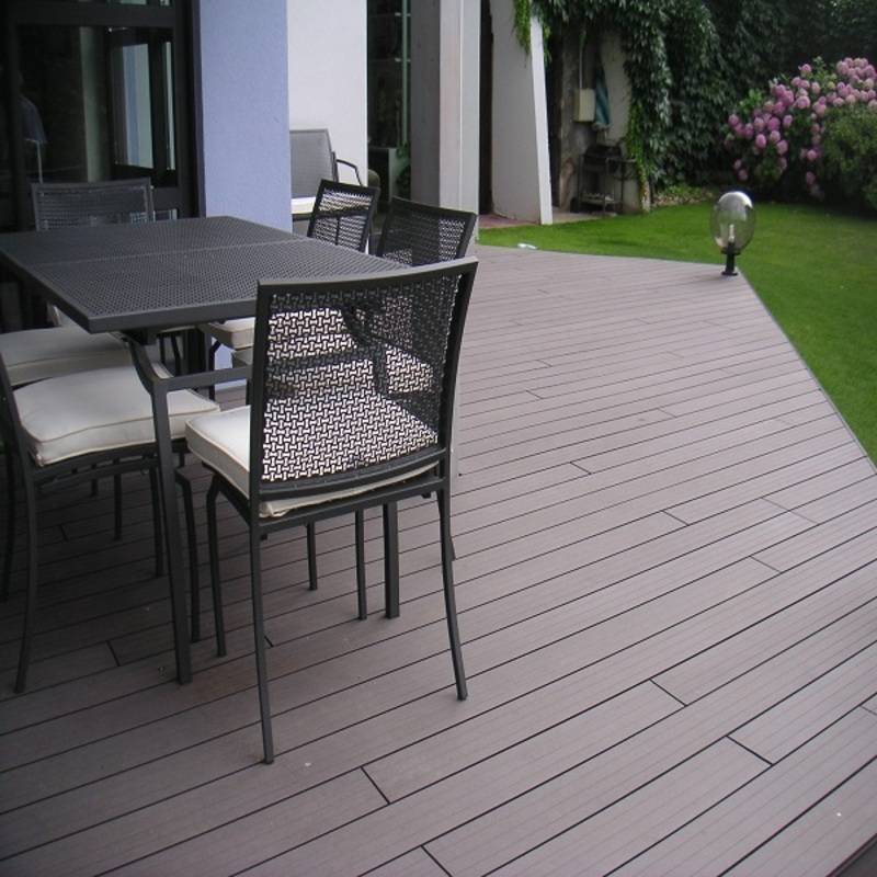 Lame terrasse bois composite alvéolaire Qualita L 360cm / l14cm / ep 2,5cm - Gris carbone - Image 3