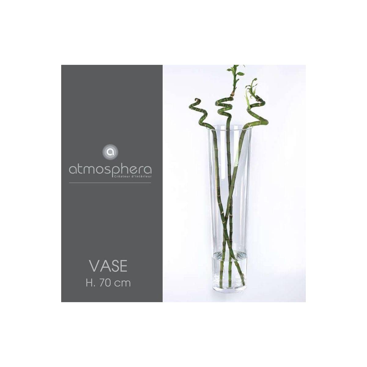 Vase Design "Conique" 70cm Transparent - Image 2